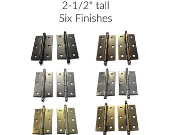 2-1/2" Butt hinges with ball tips. Steel. Removable pin. Sold by the pair.