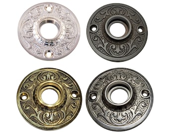 Door Knob Rosette available in five finishes Brass Door Rose solid Brass Rosette for Antique Doors.