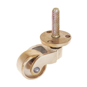 1&quot; Furniture Caster- Cast Brass PLATFORM CASTER with Polished Brass Finish