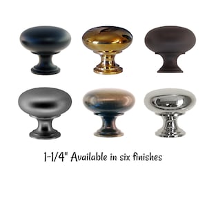 High Quality 1-1/4 inch Cast brass Knob in six finishes