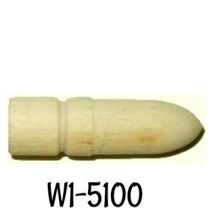 May include: A light-colored wooden dowel with a rounded tip and a cylindrical shape. The dowel has a series of ridges and a flat end. The text "W1-5100" is printed in black below the dowel.
