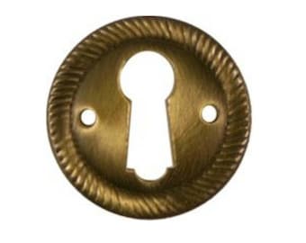 SAVE $5.00 FREE SHIPPING   LOT OF 8 EACH  STAMPED BRASS KEY HOLE COVER  B0297-8 
