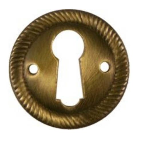 Key Hole Cover Antiqued Stamped Brass Round Keyhole Cover - Etsy