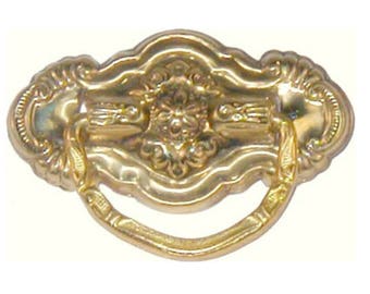 Drawer Pull - "Stamped Brass Depression Era SINGLE POST PULL
