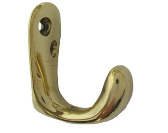 May include: A brass hook with a curved design. The hook is solid brass and has a smooth finish. The hook is labeled "B-0958".