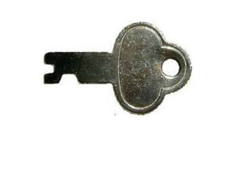 Trunk Key - Nickel Plated Steel Replacement Key - Antique Lock Key