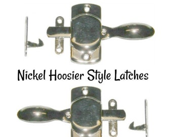 Nickel Latch - Nickel Plated Brass Hoosier Style Cabinet Latch - Hoosier Cabinet Universal