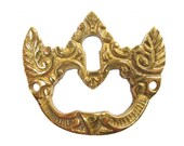 Key Hole Cover- Cast Brass Victorian Style Drop Leaf Desk Pull with Keyhole
