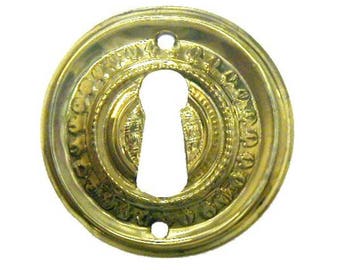 Key Hole Cover- Victorian Style Stamped Brass KEYHOLE COVER