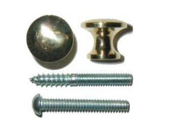 Brass Knob - Small Brass Bookcase Knob Polished Turned Brass 1/2"