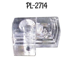 May include: Clear plastic corner bracket with a screw hole. The bracket is labeled "PL-2714".