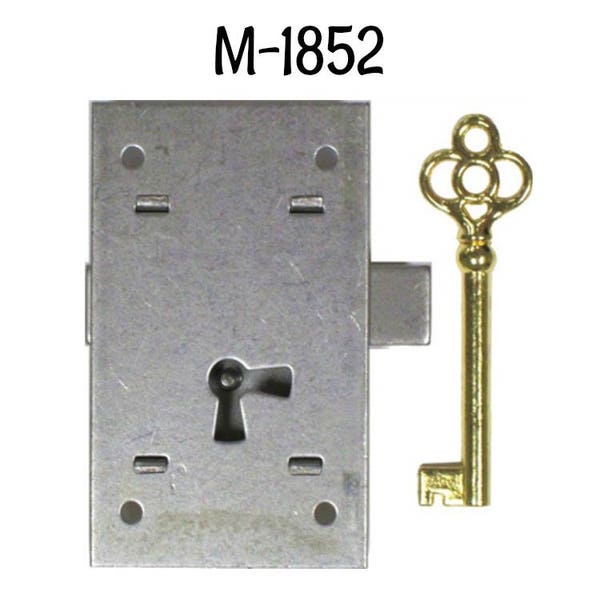 Lock - Steel Flush Mount Cupboard Lock- Curio Cabinet Lock - Clock