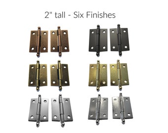 2" Butt hinges with ball tips. Steel. Removable pin. Sold by the pair.