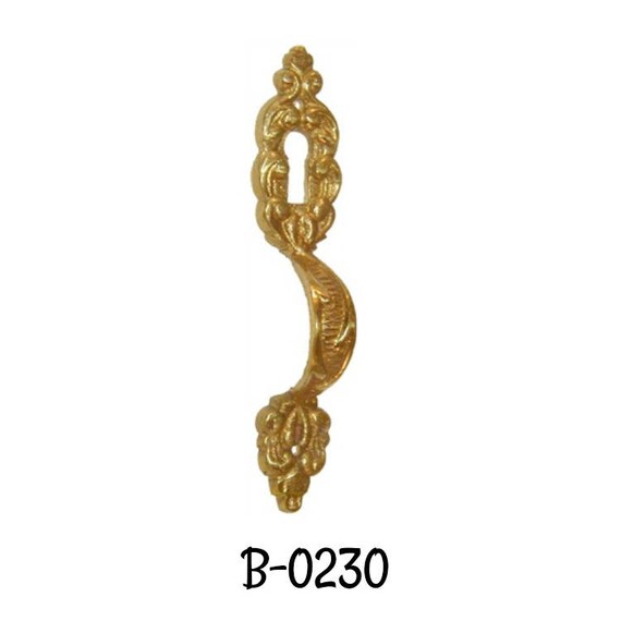 Keyhole Cover Pull Cast Brass Victorian Style Key Hole Pull Antique Escutcheon