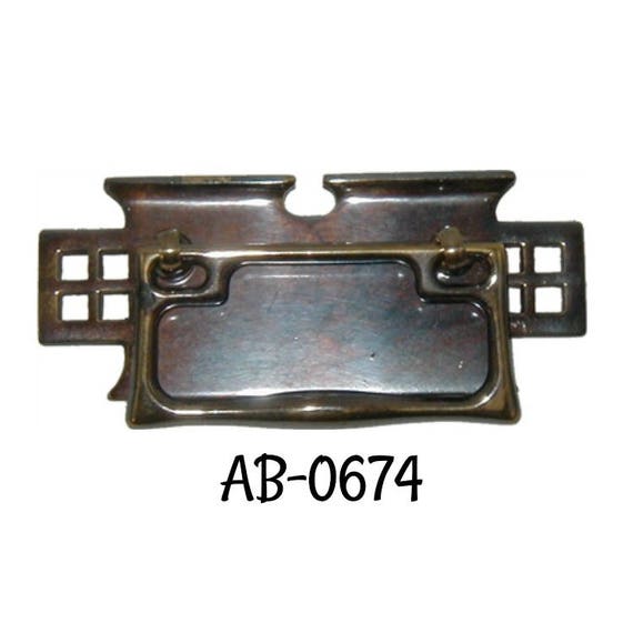 Drawer Pull Antiqued Brass Mission Oak Style Drawer Pull Etsy