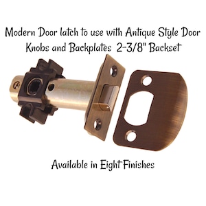 Modern Door lock to be used with Antique Style knobs and Backplates. Available in eight finish options