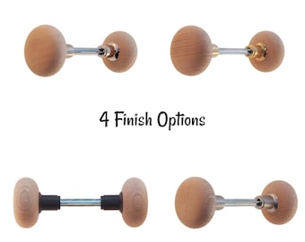 Door Knob Solid Oak Smooth Design - Vintage Door Knob - Antique Style Door Knob