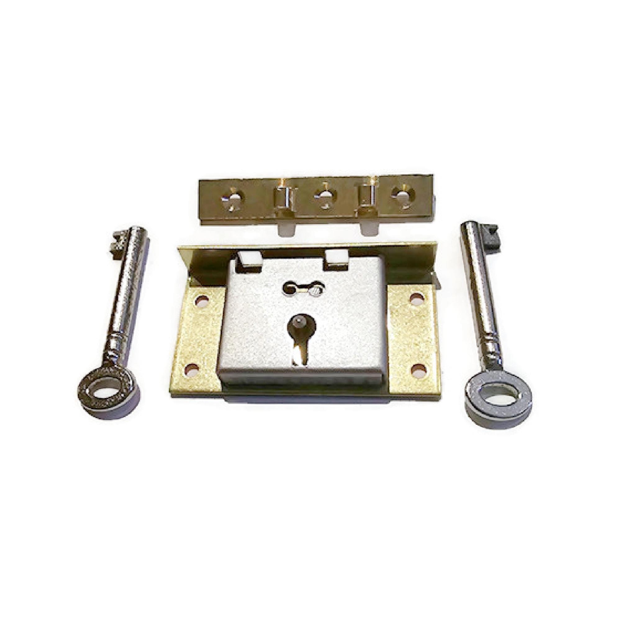 Lock - Steel Half Mortise CHEST LOCK With Key and Steel Catch Plate ...