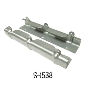 May include: Two silver metal brackets with holes for mounting. The brackets are designed to be used for a shelf or other support. The product number S-1538 is printed on the image.