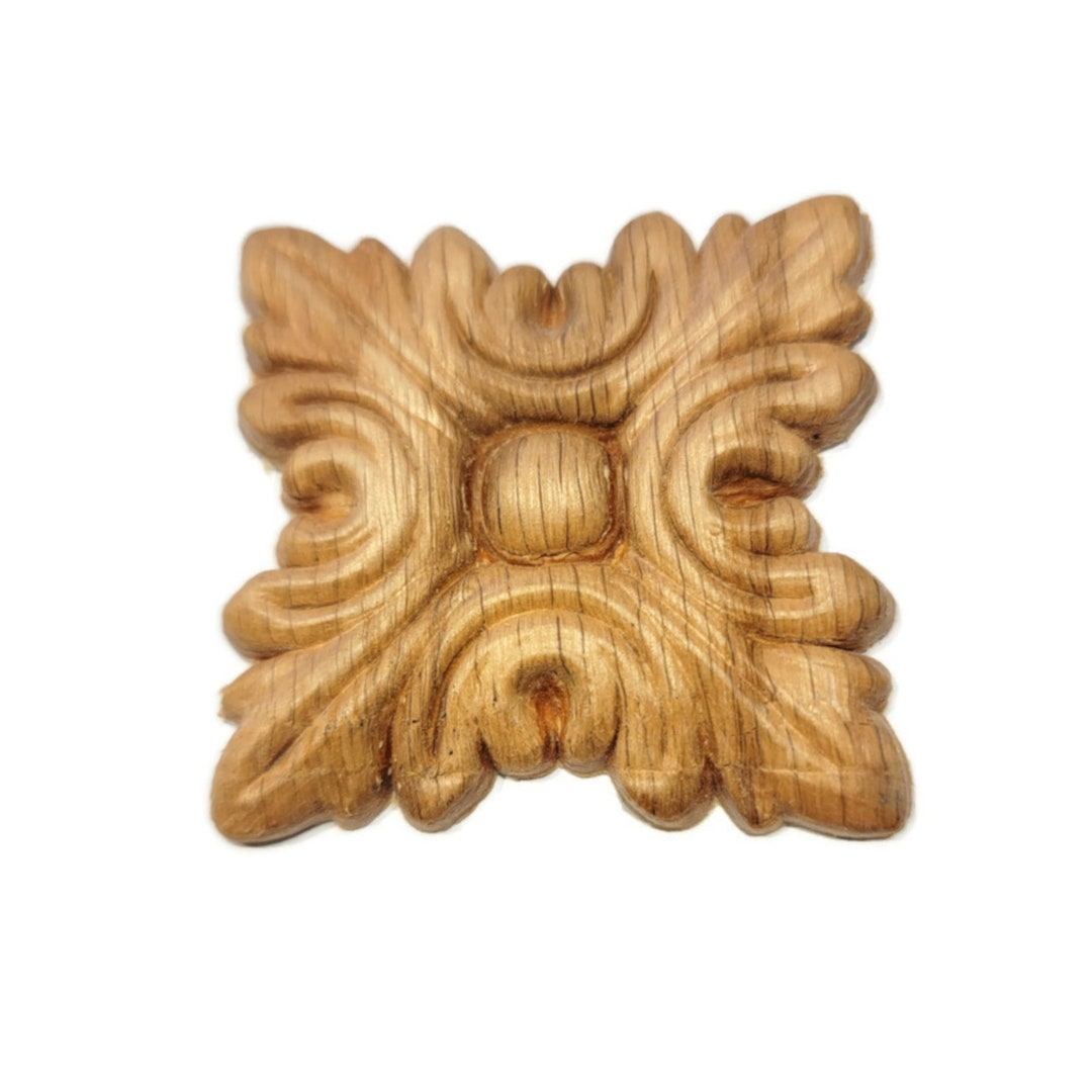 Pressed Oak Ornament Oak Veneer Wood Applique, Furniture Embellishment
