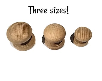 Oak Knobs - Hardwood Furniture Knobs Pulls Three Sizes Available - Furniture Knob