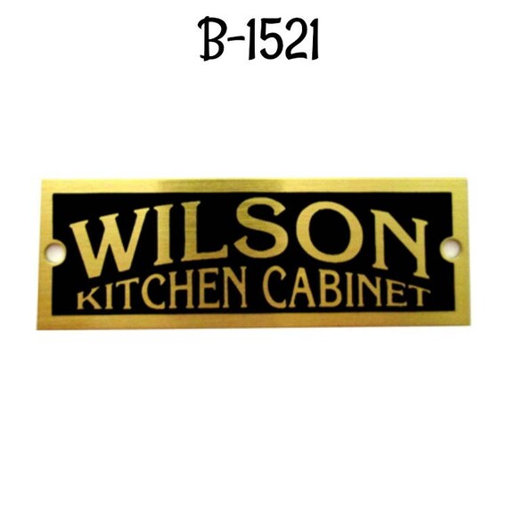 Wilson Nameplate Reverse Black Print On Stamped Brass Hoosier Etsy