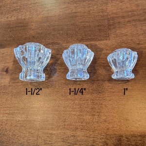Front Mount Clear Glass KNOB with Nickel Plated Bolt and Nut - Hoosier Cabinet