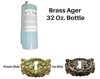 Brass Darkening Solution - Brass Patina - Metal Ager - 32 Ounce Bottle