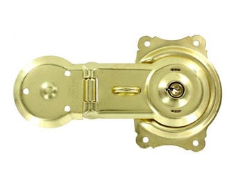 Trunk Lock - Brass Plated Flush Mount Trunk Lock with Keys