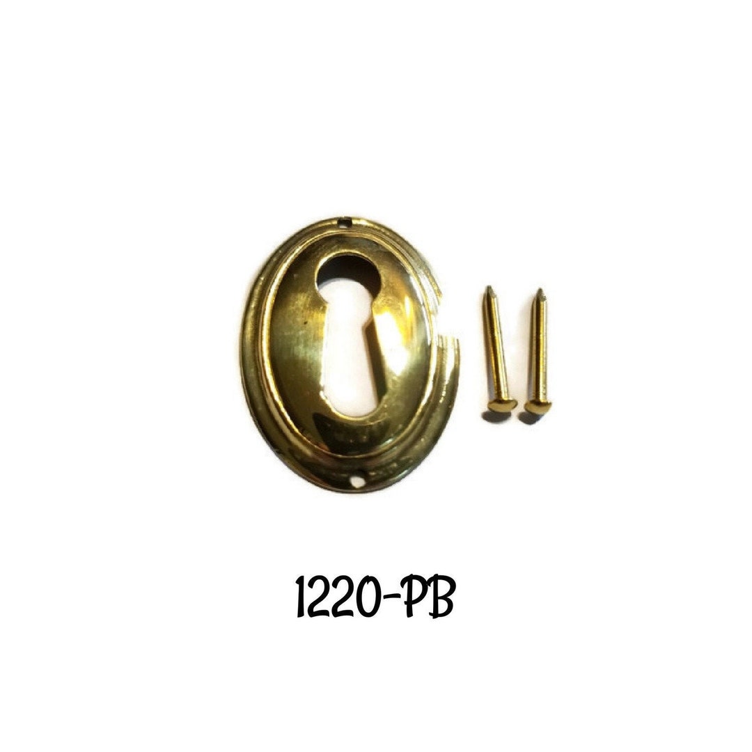 Key Hole Cover Hepplewhite Polished Stamped Brass Vertical Horizontal