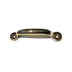 Drawer Pull - Polished Brass Cabinet Pull - Kitchen Bin - Storage Bin- Hoosier Cabinet- Sellers