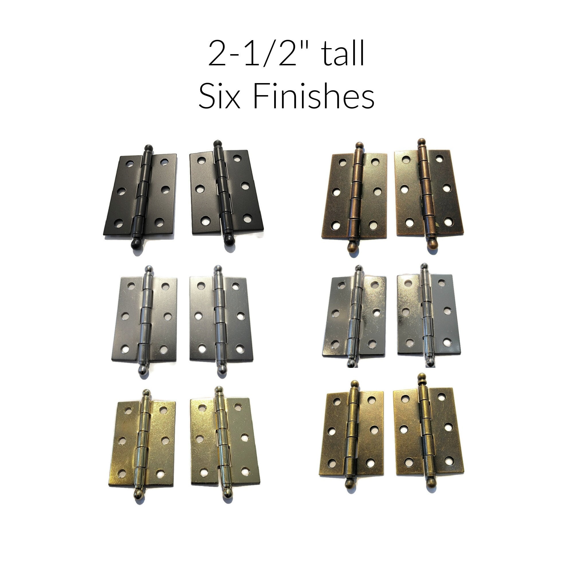 6-Pack Antique Cabinet Hinges – Heavy Duty Loose Pin Ball End, Solid Iron, Antique Bronze Finish – For Cupboards, Wardrobes, Bookcases