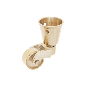 Furniture Caster- Cast Brass Cup Caster -Furniture Roller- Polished Brass