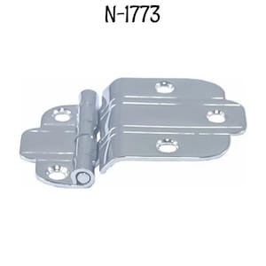 May include: A silver-toned, offset cabinet hinge with a rounded, offset design. The hinge is labeled "N-1773".