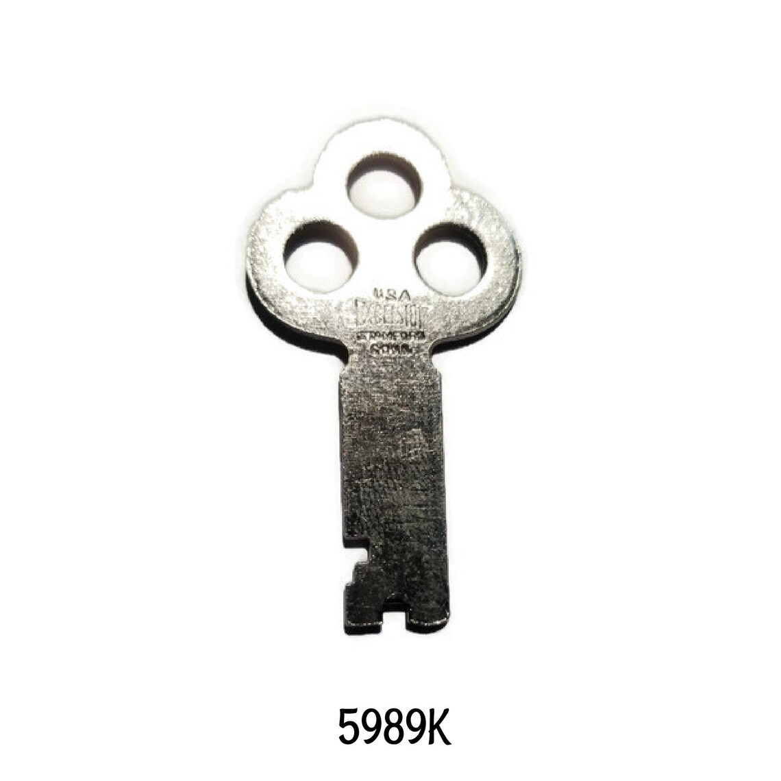 Excelsior Lock Company Trunk Lock Key Nickel Plated Steel Etsy