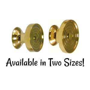 Modern Brass Knob -Cast Brass KNOB with Concentric Rings