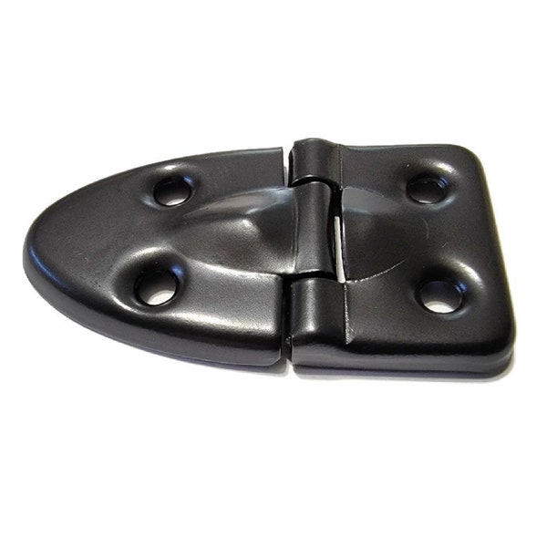 Small oval case Stop Hinge 2 1/16" x 1-1/16" - Black Painted Steel Briefcase - Decorative Hinge Humidor Hinge Jewelry box hinge