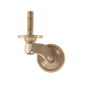 1-1/4&quot; Furniture Caster- Cast Brass PLATFORM CASTER with Polished Brass Finish
