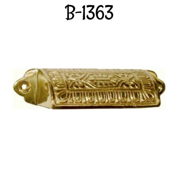 VICTORIAN CAST BRASS BIN DRAWER PULL B1373
