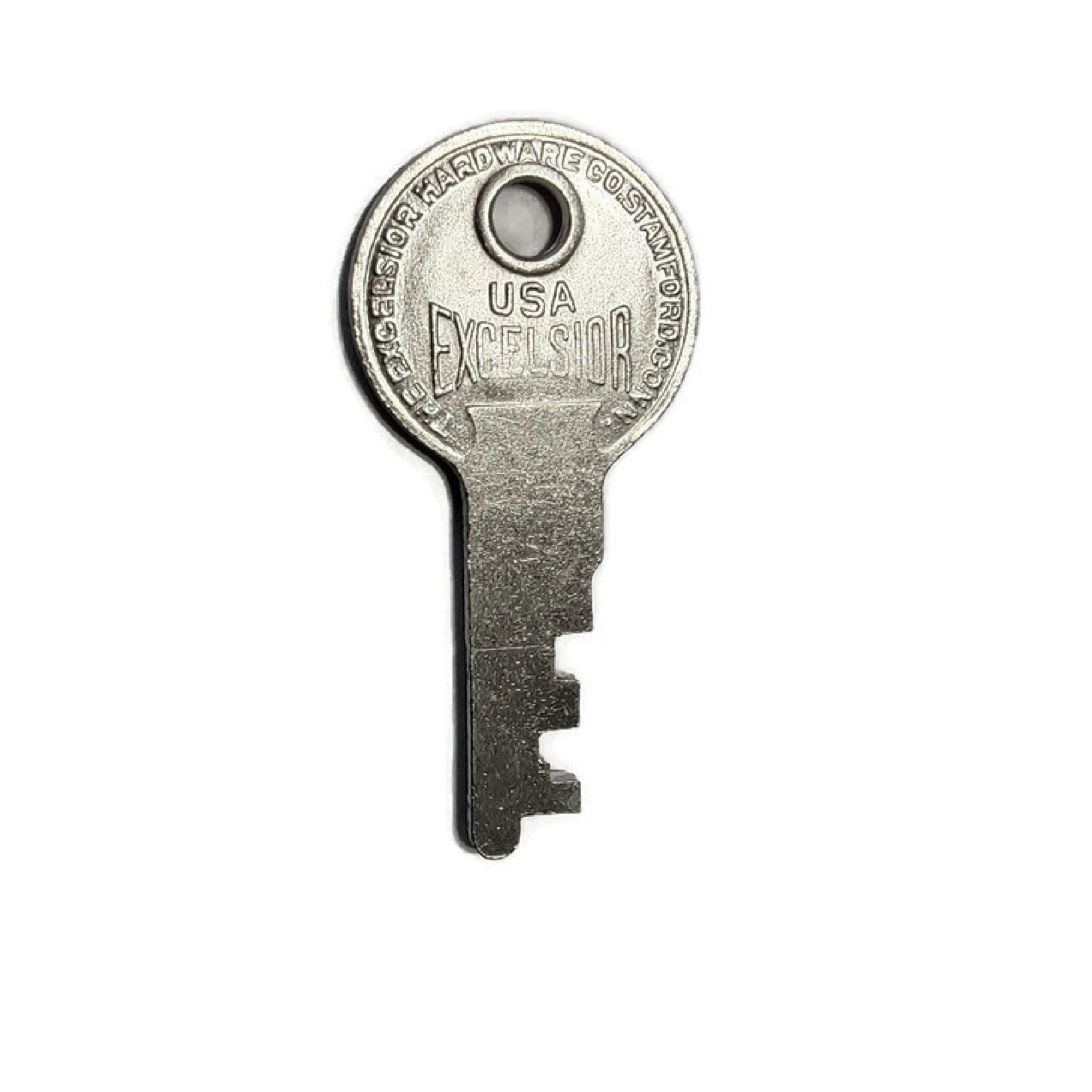 Excelsior 16 Trunk Key - Nickel Plated Steel Replacement Key