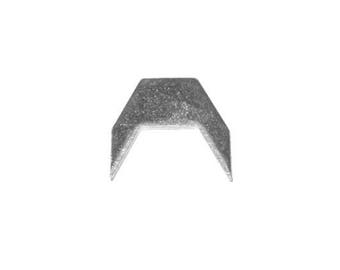 May include: A silver metal staple remover with a pointed tip and a curved handle.
