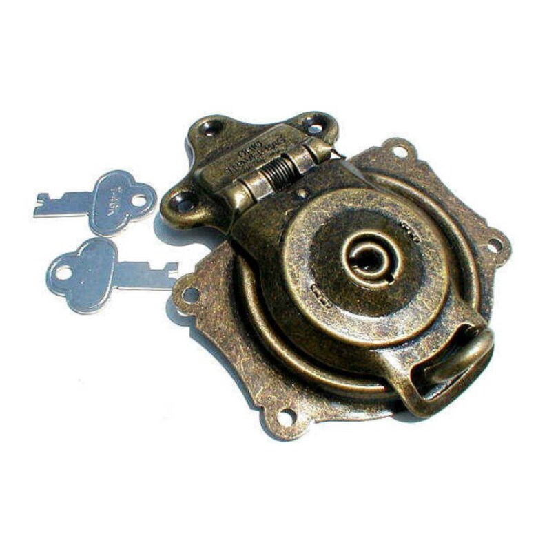 Trunk Lock Antique Brass Finish Flush Mount Trunk Lock with Etsy