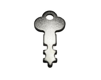 Excelsior 3057 Trunk Key - Nickel Plated Steel Replacement Key - Antique Lock Key