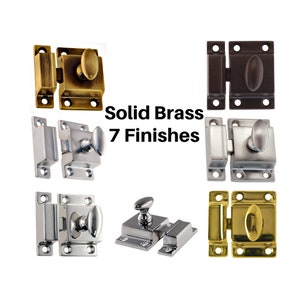 1-3/4" Cast Brass Latch Flush Mount Furniture Cabinet LATCH Cast Brass in seven finishes Bathroom Latch