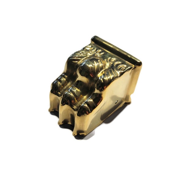 Claw Foot Leg Brass Plated Stamped Steel Toe Cap with Bright Brass Finish - Medium Size