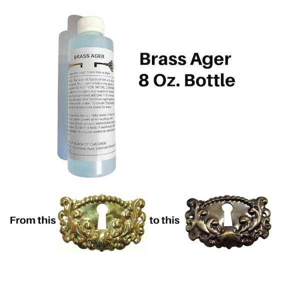 Brass Darkening Solution - Brass Patina - Metal Ager - 8 Ounce Bottle