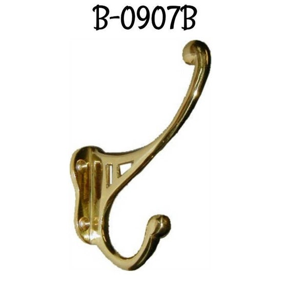 Coat Hook - Plain Cast Brass Front Mount Coat Hook for Hall Tree - Coat  Rack - Hat Rack - Solid Brass Hook