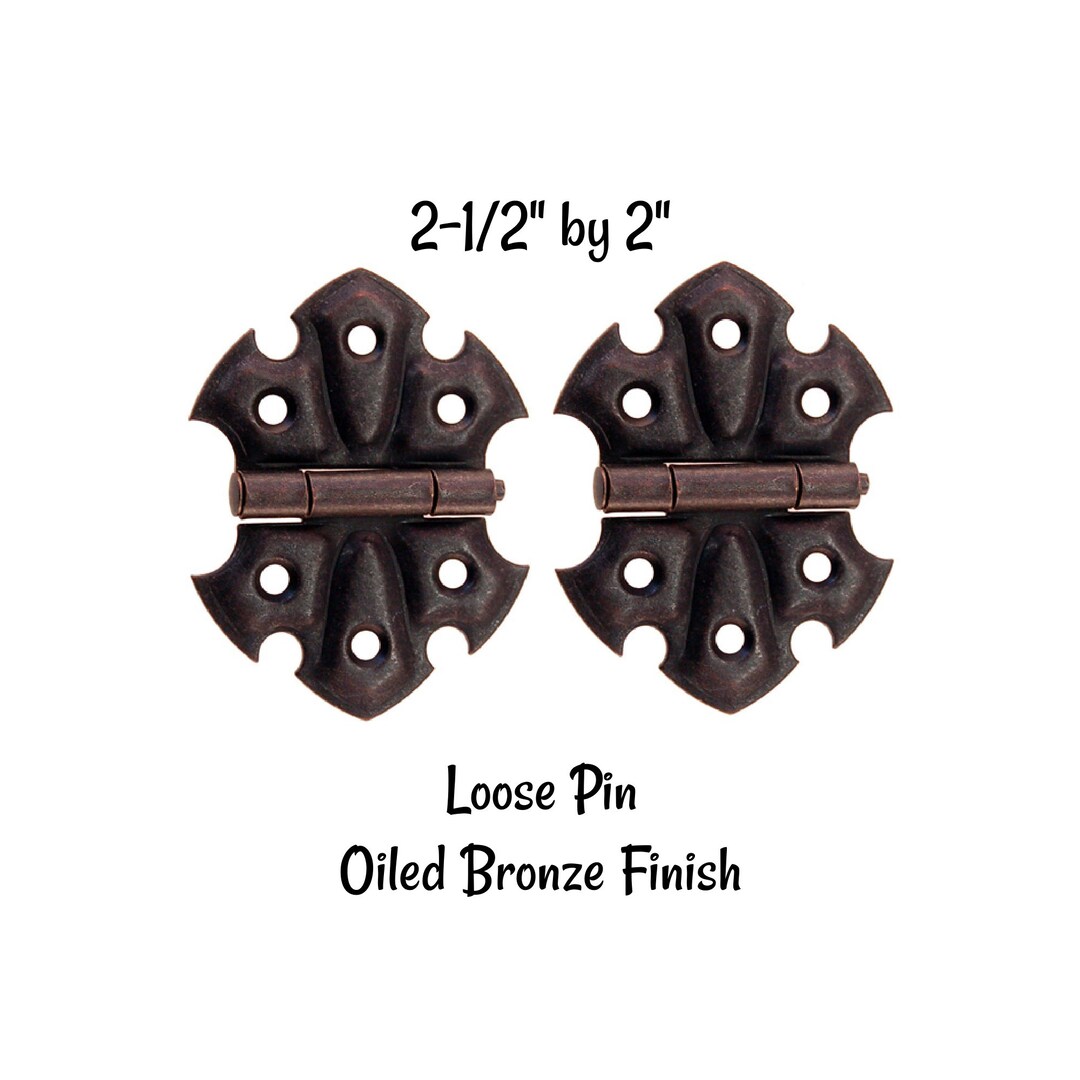 Pair of Oiled Bronze Finish Hinges Steel Loose Pin BUTTERFLY Etsy