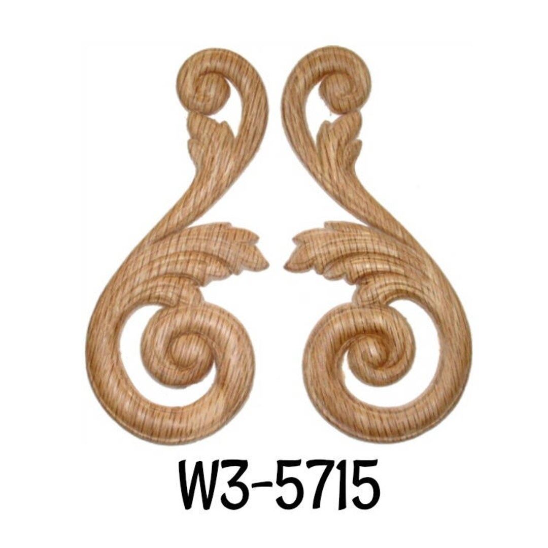 Pressed Oak Ornament Oak Veneer Wood Applique, Furniture Embellishment