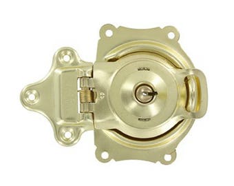 Trunk Lock - Brass Plated Flush Mount Trunk Lock with Keys